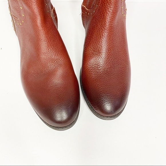 Sam Edelman Prina Leather Studded Edwood Colorway Pull On Riding Boots - Picture 7 of 14